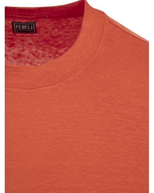 Exreme Linen Flex T-shirt Fedeli pour homme en coloris Orange