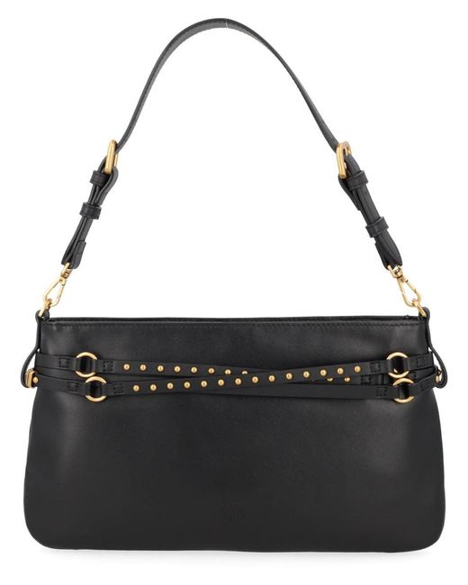Pinko Black Studded Belted Shoulder Bag