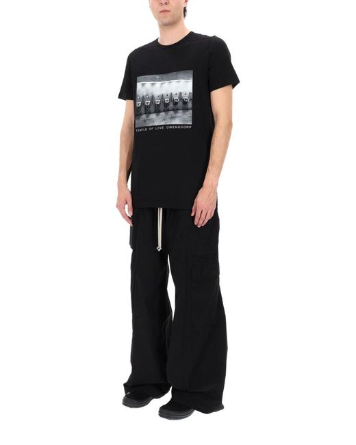 Rick Owens Black T Shirt "Level T"