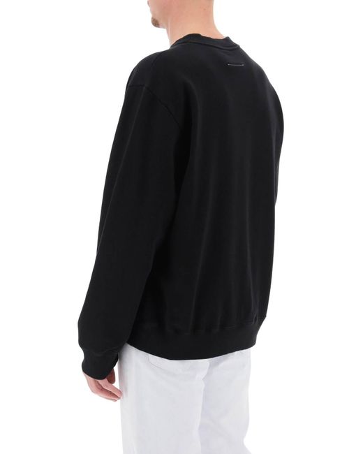 MM6 by Maison Martin Margiela Sweatshirt Met Numerieke Logo -print in het Black voor heren