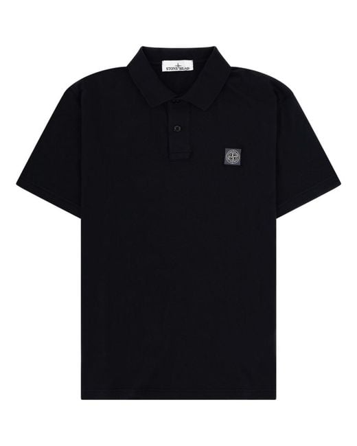 Stone Island Black Polo Con Logo