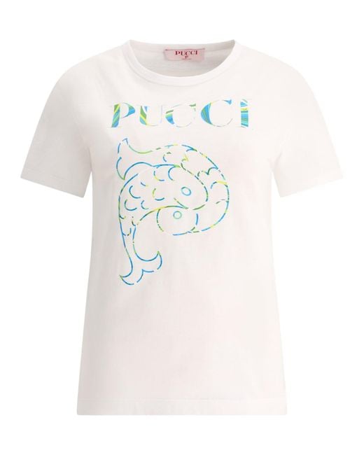 Emilio Pucci White T -Shirt mit Logo