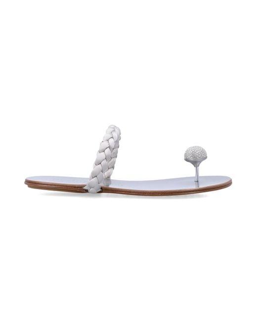 Pedro Garcia White Flat Shoes