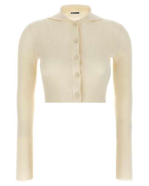 Jil Sander Geribbeld Vest in het White