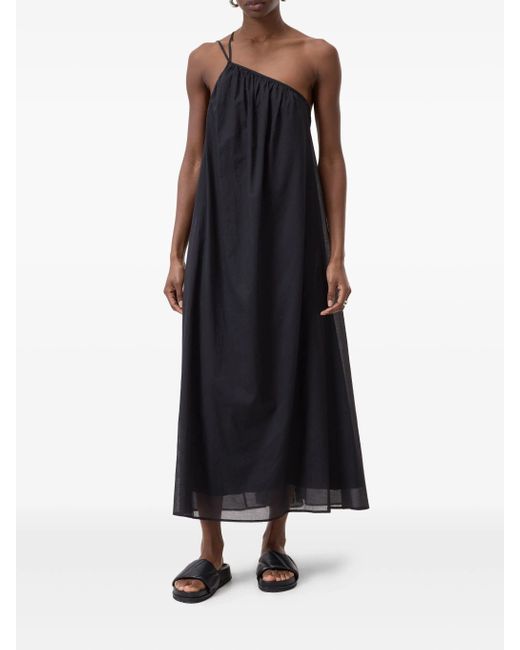 Closed Black One-Shoulder Cotton Dress