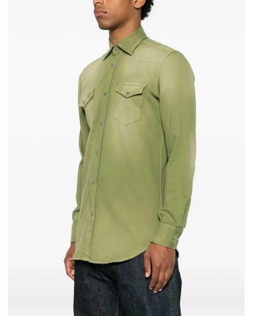 Sartorio Napoli Green Texas Shirt With Pocket