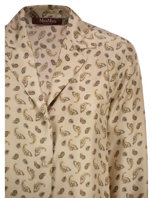 Max Mara Natural Mstudente – Silk Shirt With Paisley Print