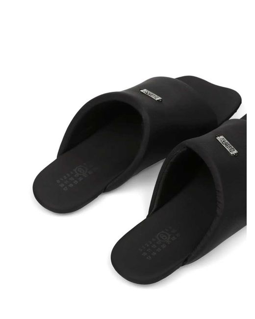 MM6 by Maison Margiela Black Sandals With Logo Plaque