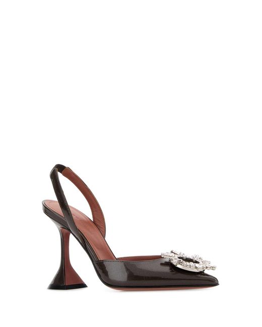 AMINA MUADDI Multicolor Chocolate Leather Begum Pumps