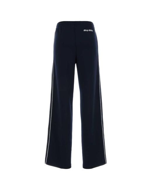 Miu Miu Blue Midnight Polyester Joggers