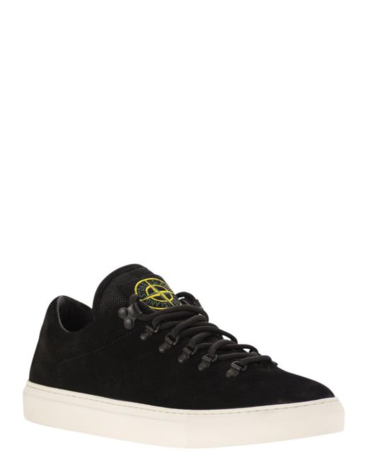 Stone Island Black Laced Trainer With Logo Sneaker for men
