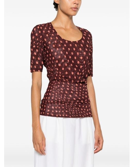 Stella McCartney Red Polka Dot Top