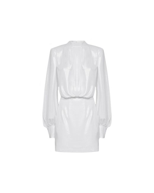 Blanca Vita Abelia Gelamineerde Mini -jurk in het White