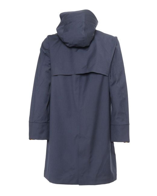 K-Way Blue Poirol Tech Wool Blend 3/4 Length
