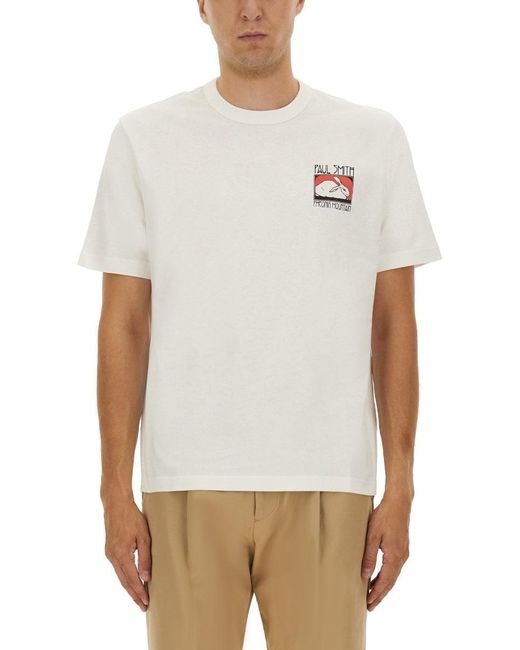 PD de Paul Smith T Shirt con estampado Paul Smith de color White