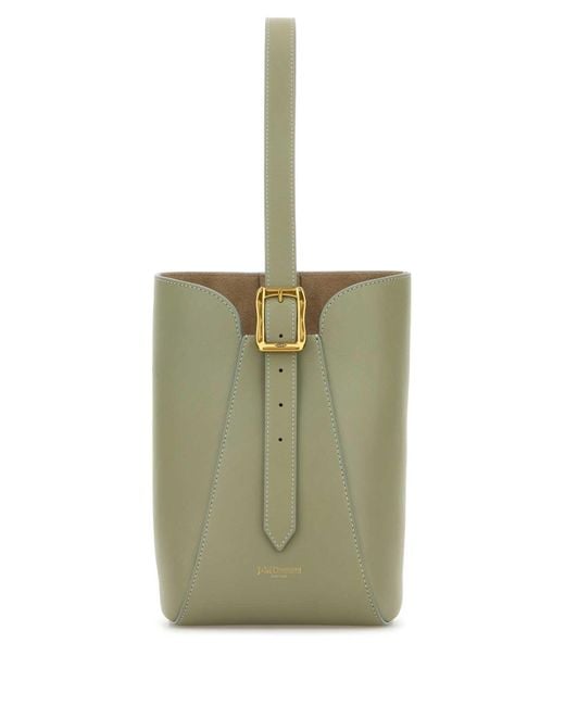 J&m Davidson Green Sage Leather Quiver Nano Bucket Bag