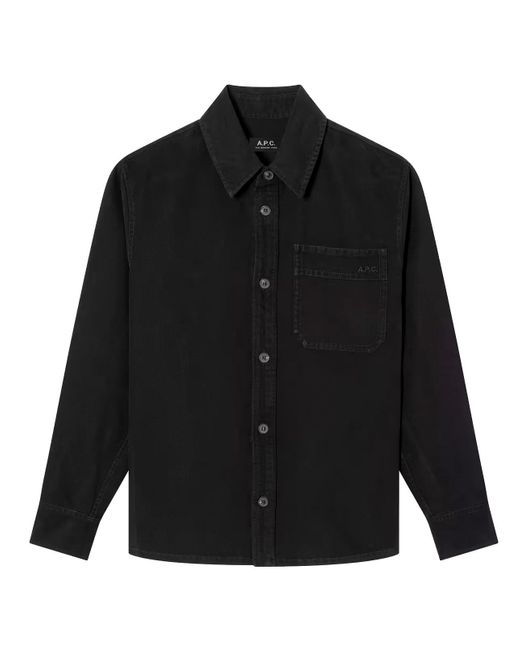 A.P.C. Shirts Zwart in het Black voor heren