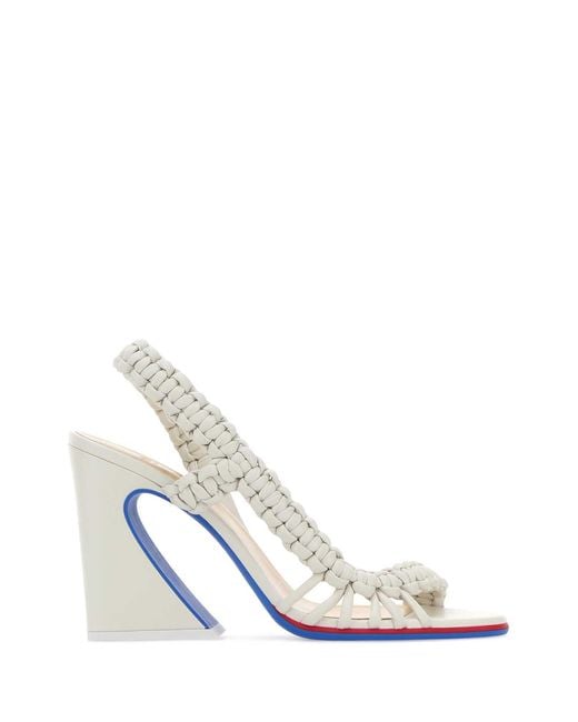 Fendi White Leather Arc Sandals