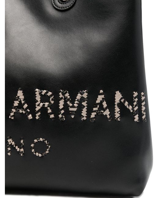 Emporio Armani Black Myea Medium Shopping Bag