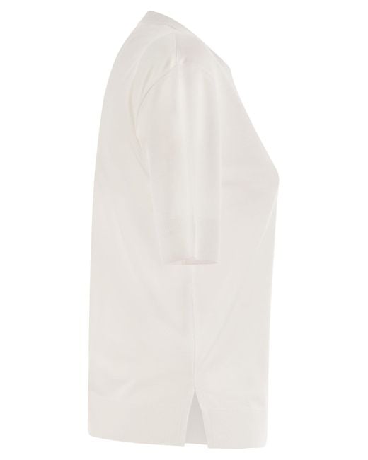 Herno White Lyocell And Cotton T-Shirt