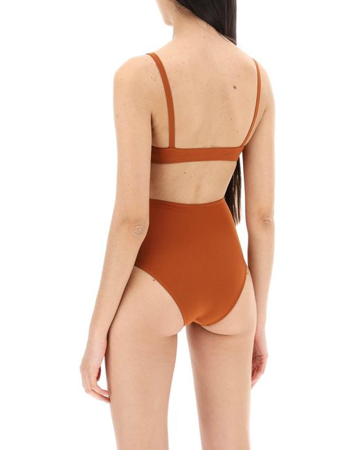 Once set de bikini de cintura alta Lido de color Brown