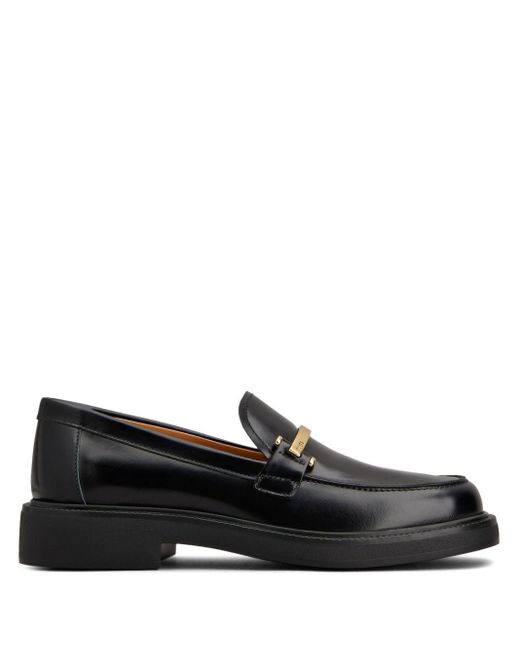 Tod's Black Loafers With Logo Plaque