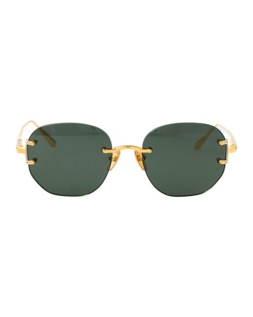 Linda Farrow Green Sunglasses