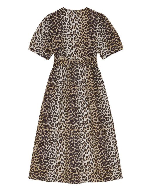Ganni Brown Dress With Animal Print