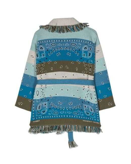 Alanui Blue Striped Bandana Jacquard Card