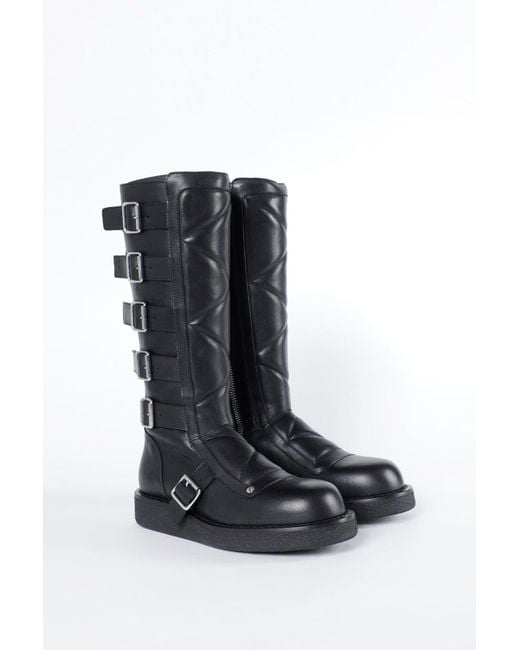 Ann Demeulemeester Black Ann Demeulemester sagte abgerundete Stiefel mit Gürteln.