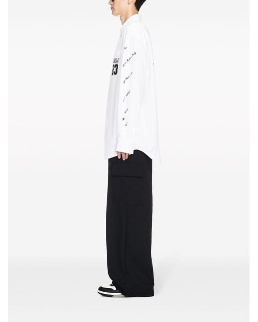 Off-White c/o Virgil Abloh White Camicia Oversize Con Ricami Shirt for men