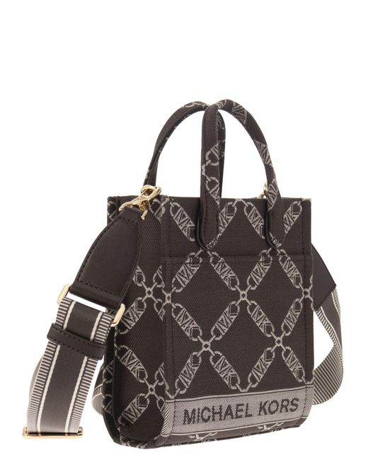 Empire Jacquard Logo Shopper Bag XS di Michael Kors in Black