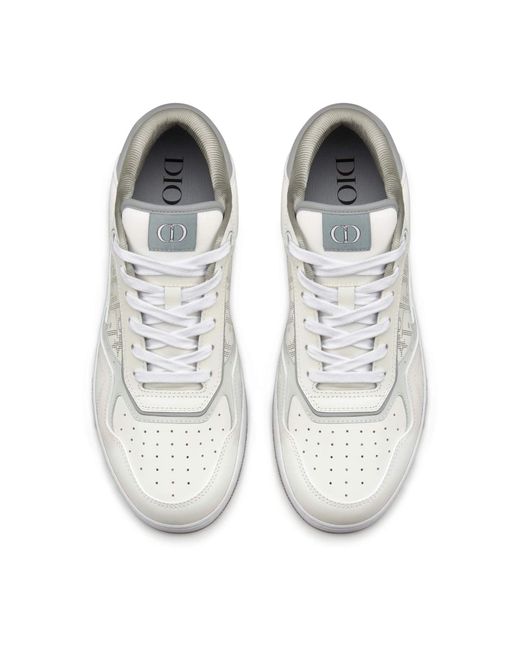 Dior White Oblique Leather Sneakers for men