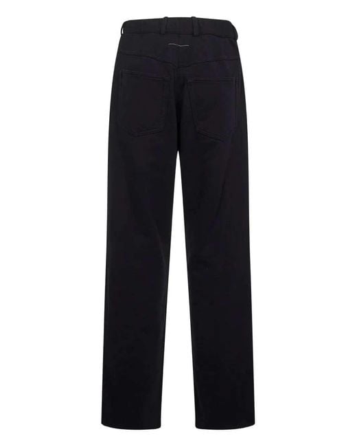 MM6 by Maison Margiela Blue Cotton Trousers