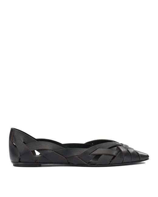 Roberto Del Carlo Black Calf Leather Leather Ballerinas
