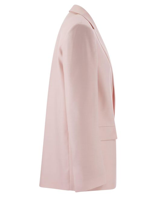 Double Breasted Giacca in lana e seta di Fabiana Filippi in Pink