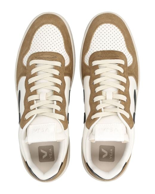 Veja Metallic V-10 Leather Sneakers