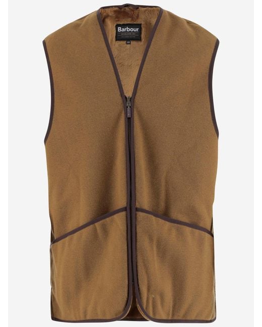 Barbour Ritsed Acryl Fleece Vest in het Brown