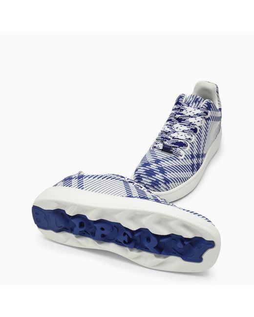 Burberry Blue Check Pattern Box Sneaker for men