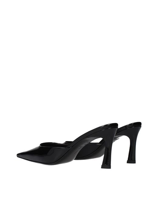 The Attico Black Juno Sandals Patent