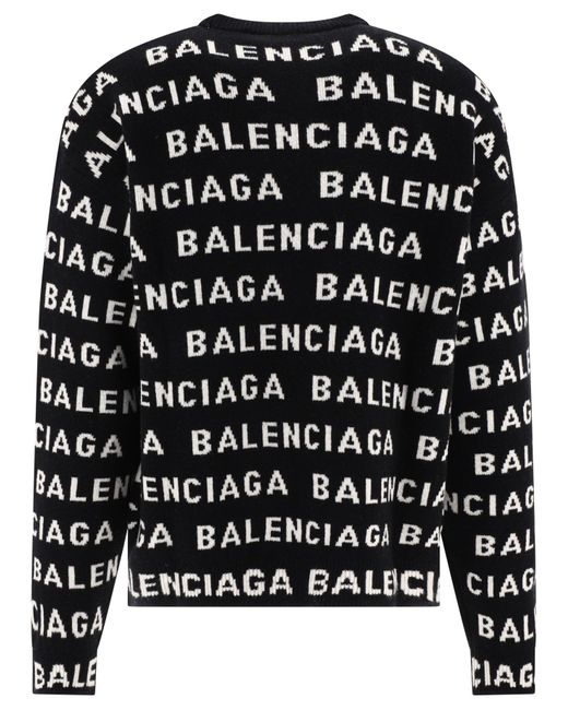 Suéter de con logotipo Balenciaga de color Black