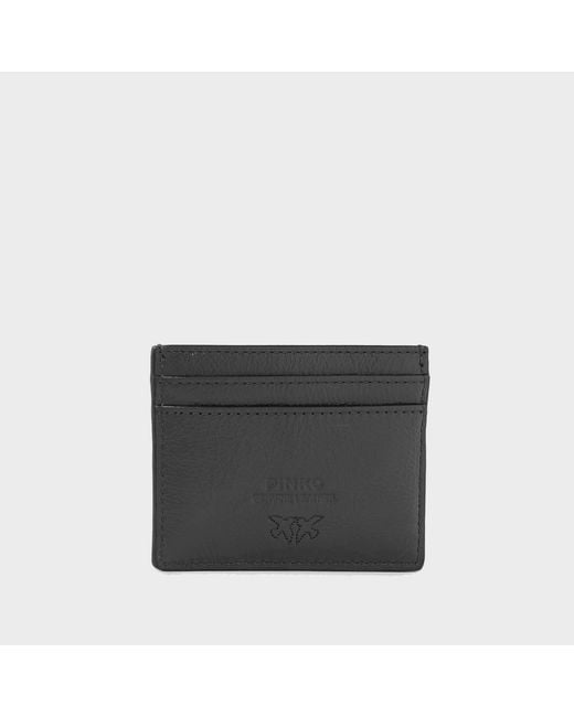 Pinko Black Leather Card Holder With Logo
