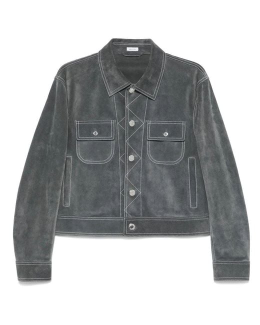 Thom Browne Gray Backstrap Utility Jacket (23" W/ Contrast Stitching