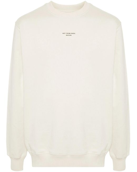 Drole de Monsieur White Le Sweatshirt Slogan Classique for men