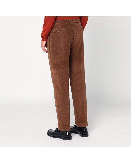 Santaniello Brown Corduroy Pants for men