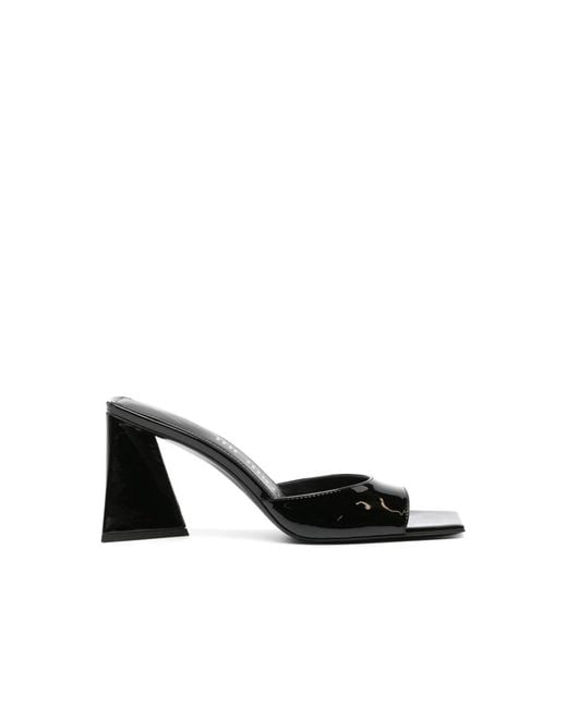 The Attico Black Mini Devon 85 Leather Sandals
