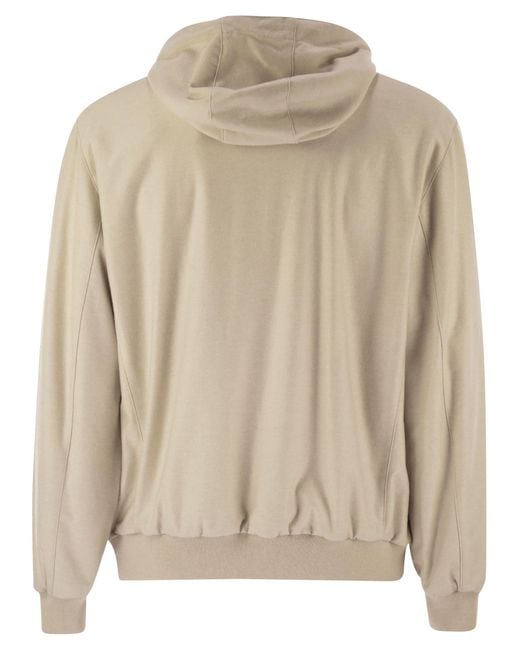 Fedeli Natural Reversible Bomber Jacket With Hood for men