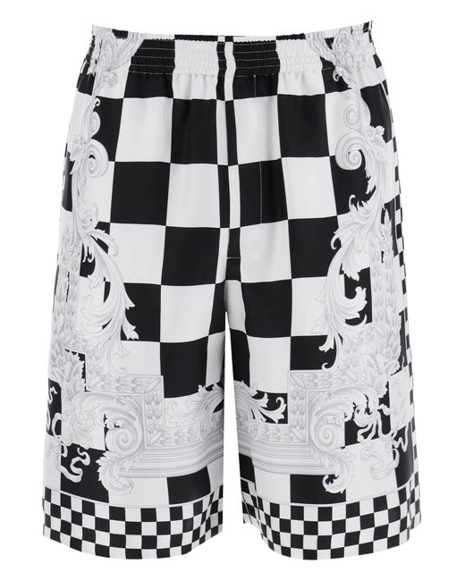 Versace Bedruckte Seiden -Bermuda -Shorts Set in Black für Herren