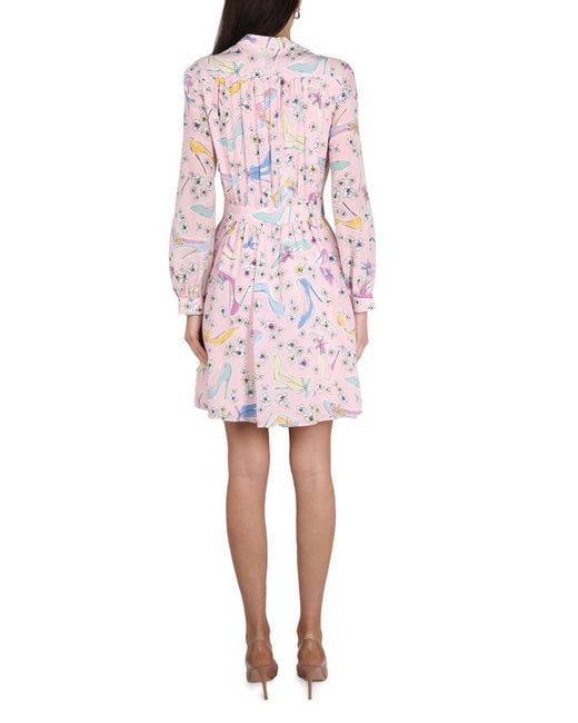 Boutique Moschino Pink Heels And Flowers Dress