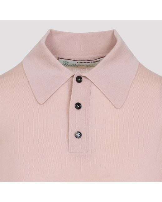 Bottega Veneta Pink Long Sleeve Polo Top